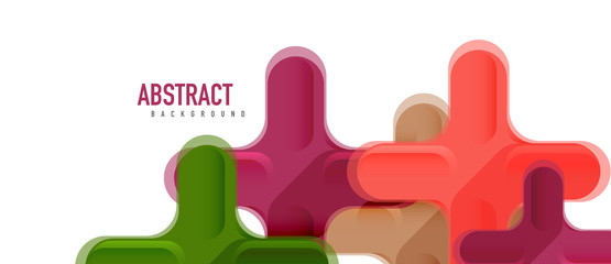 Obraz premium Glossy multicolored plastic style cross composition, x shape design, techno geometric modern abstract background. Trendy abstract layout template