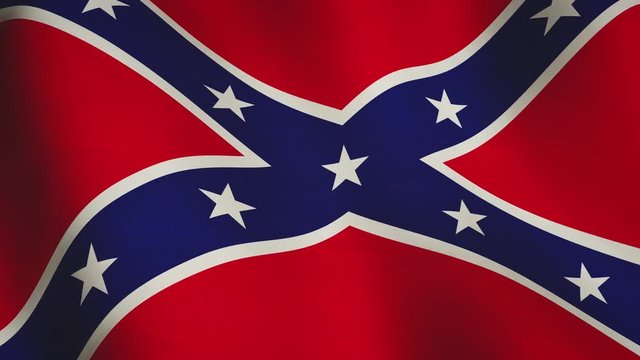 Confederate flag waving on a flagpole - seamless animation loop