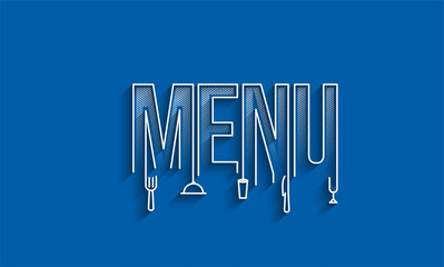 Menu Calligraphic line art Text banner poster vector illustration Design.