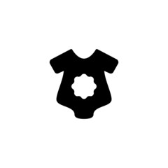 Baby clothes vector icon in black solid flat design icon isolated on white background

