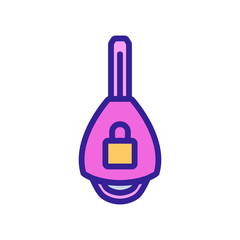 inverted transponder key icon vector. inverted transponder key sign. color symbol illustration
