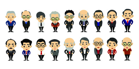 Set of cartoon people isolated on white background. Group cartoon people. Cute and simple flat cartoon style.