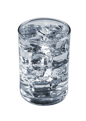 Water with Ice side view, clipping paths