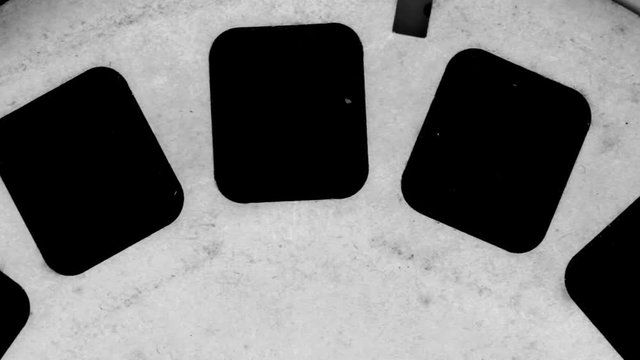 macro of an old stereoscopic toy slide rotating loop 