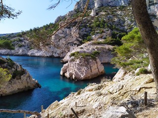 Calanques  de Marseille en France. 
Magnifique bord de mer