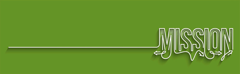 Mission Calligraphic line art Text banner poster vector illustration Design. © Redshinestudio