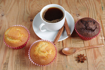 Muffins and coffee