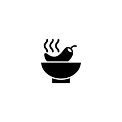 Spicy food vector icon in black solid flat design icon isolated on white background