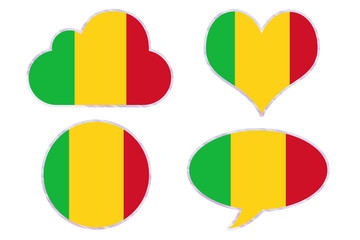 Mali flag in different shapes