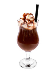 Ice coffee on white background