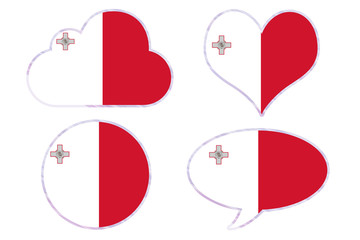 Malta flag in different shapes