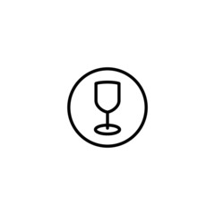 Drinking zone vector icon in linear, outline icon isolated on white background