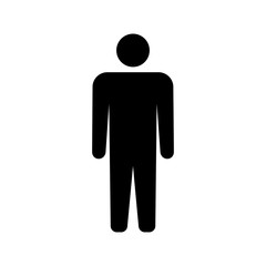 Vector human icon in flat design isolated on light background. Digital image, a symbol of man. Vector illustration.