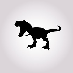 Trex dinosaur black silhouette icon vector. Tyrannosaurus rex vector. Trex black silhouette icon vector. Dinosaur icon isolated on a white background © Artem