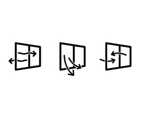 換気のアイコンのセット／イラスト／風