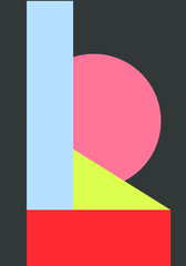 Abstract Poster . Design backgound in swiss flat style. Banner design with shapes.