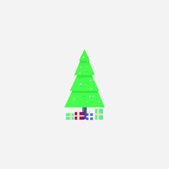 christmas tree graphic element Illustration template design
