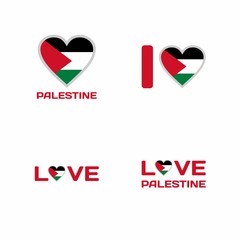 Love Palestine Icon : Suitable for Country Theme, Infographics and Other Graphic Related Assets.