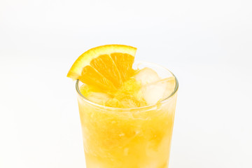 Aid made of orange on white background