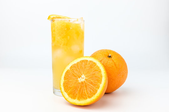 Aid made of orange on white background