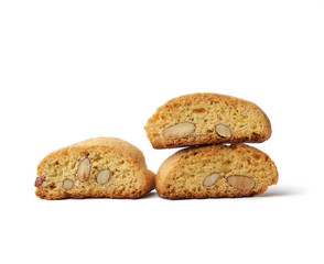 baked piece Italian almond biscotti, cantuccini cookies, traditional italian Christmas, New Year...