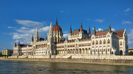 Fototapeta na wymiar Budapest Hungary parliament with Danube river
