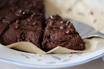This is a Slice of rich and moist chocolate cake. Also moist, dark, and covered in chocolate ganache. The Most Amazing Chocolate Cake. It’s easy to make and decorate a simple chocolate sponge cake