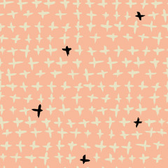 Seamless pattern with hand drawn elements, vector. There is a swatch in the panel