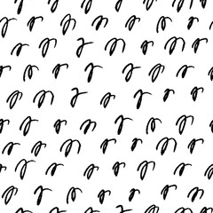 Ink seamless pattern simple shapes hand drawn vector. There is a swatch in the panel