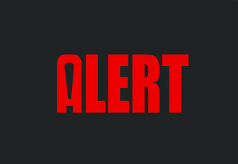 alert alert logo over black background, creative red alert logo