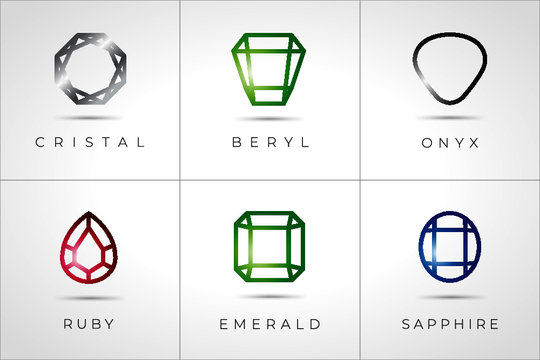 Premium universal gems logo. Abstract elegant gem logo icon vector design. Universal creative premium symbol. Luxury jewel logotype.