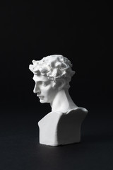 David plaster in a black background