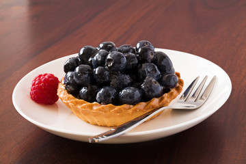 Tart with fresh blueberries