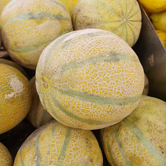 Incomplete melons at the market