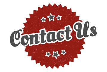 contact us sign. contact us round vintage retro label. contact us