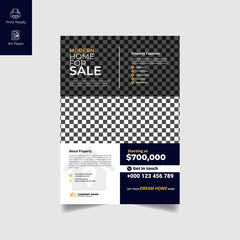 Elegant Real Estate Flyer Home for Sale for Modern Home Interior Design Editable Vector Template