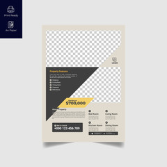 Elegant Real Estate Flyer Home for Sale for Modern Home Interior Design Editable Vector Template
