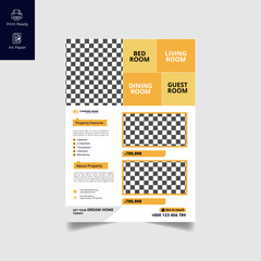 Elegant Real Estate Flyer Home for Sale for Modern Home Interior Design Editable Vector Template