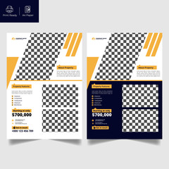 Elegant Real Estate Flyer Home for Sale for Modern Home Interior Design Editable Vector Template