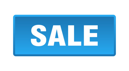 sale button. sale square blue push button