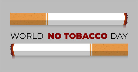 May 31st World No Tobacco Day. No Smoking Day Awareness. Poison of cigarette. Vector. Illustration.