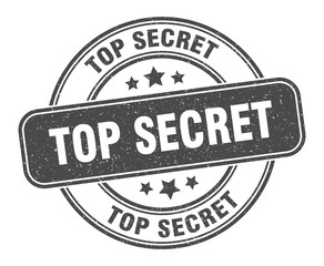 top secret stamp. top secret label. round grunge sign