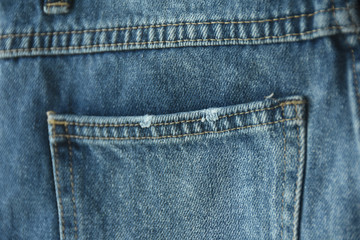Fototapeta premium denim back pocket, back pocket scuffed detail