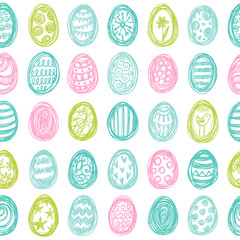 Cute seamless pattern with easter eggs