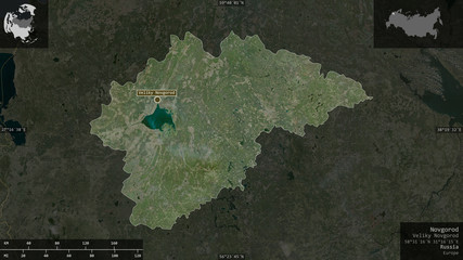 Novgorod, Russia - composition. Satellite