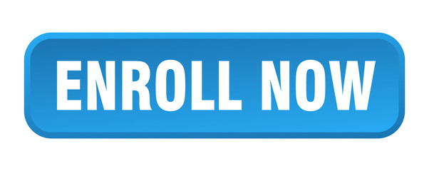 enroll now button. enroll now square 3d push button