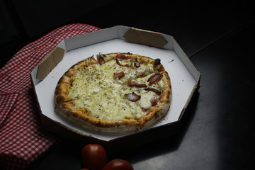 pizza with mushrooms