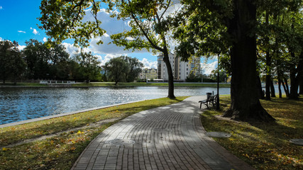 An Autumn Walk around the Pond in Kaliningrad.