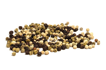 mixed pepper on white background