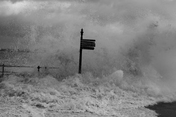 Fototapeta na wymiar Storm Ciara in New Brighton, UK
